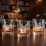 Personalisierte Linie Haustier Foto 10 oz Old Fashioned Rock Whiskey Glas mit eingraviertem Namen täglichen Gebrauch Geburtstagsgeschenk für Tierbesitzer Whiskey-Liebhaber