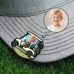 Personalized Cartoon Character Kid Face Photo Golf Cart Marker Magnetic Hat Clip with Name Father's Day Birthday Gift for Dad Golf Lovers