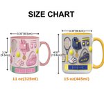 Personalized Tennis Racket Sport Equipment 11 oz 15 oz Ceramic Mug with Name and Coaster Daily Use Tennis Game Day Gift for Tennis Players Lovers
