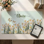 Personalised Birth Flower Non-Slip Large Size Mouse Pad Desk Mat with Name Game Room Daily Use Birthday Gift for Friend