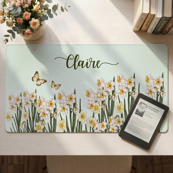 Personalisierte Geburt Blume Anti-Rutsch-Großformat Mauspad Schreibtischmatte mit Namen Spiel Zimmer täglichen Gebrauch Geburtstag Geschenk für Freund