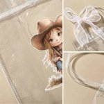 Personalised Cartoon Cowboy Cowgirl Clear Tote Bag with Bow Ribbon and Name Outdoor Activities Essential Birthday Gift for Boys Girls