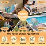 Personalisierte Cartoon Meeresschildkröte Meerestiere schnell trocknen überdimensioniert Strand Handtuch mit Namen Strand Party Sommer Urlaub Geschenk für Kinder