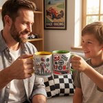 Tazza da caffè in ceramica personalizzata a tema corsa con nome Uso quotidiano Regalo per il giorno del compleanno per uomini, ragazzi e amanti delle corse
