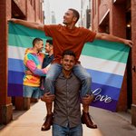 Personalized Multicolour LGBTQ Rainbow Flag with Photo and Text Party Decor Pride Month Pride Parade Community Gift for Couple LGBTQ Pride
