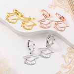 Personalized Graduation Cap Name Earrings Dainty Jewelry Birthday Graduation Ceremony Gift for Graduates