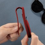 Personalizado Multicolor Kid Face Foto PU Cuero Magnético Coche Sunglass Holder Clip con Nombre Uso Diario Cumpleaños Regalo para Padres Abuelos Conductores