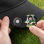 Personalized Cartoon Character Kid Face Photo Golf Cart Marker Magnetic Hat Clip with Name Father's Day Birthday Gift for Dad Golf Lovers