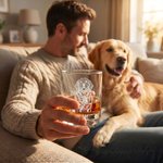 Personalisierte Linie Haustier Foto 10 oz Old Fashioned Rock Whiskey Glas mit eingraviertem Namen täglichen Gebrauch Geburtstagsgeschenk für Tierbesitzer Whiskey-Liebhaber