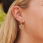 Personalized Graduation Cap Name Earrings Dainty Jewelry Birthday Graduation Ceremony Gift for Graduates