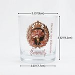 Personalised Floral Crown Badge 10 oz Whiskey Glass with Name and Text Birthday Mother's Day Gift for Mother Woman