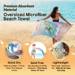 Personalisierte Cartoon Meeresschildkröte Meerestiere schnell trocknen überdimensioniert Strand Handtuch mit Namen Strand Party Sommer Urlaub Geschenk für Kinder