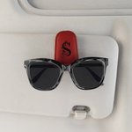 Personalized Leather Multifunctional Name Car Sunglasses Holder Magnetic Clip Daily Use New Car Birthday Gift for Car Owners