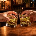 Personalisierte Wolf Daddy 10 oz Old Fashioned Whiskey Glas mit Namen Vatertag Geschenk für Vater Großvater