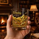 Personalisierte Wolf Daddy 10 oz Old Fashioned Whiskey Glas mit Namen Vatertag Geschenk für Vater Großvater