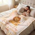 Personalizada Nuestro Primer Día del Padre Manta suave con nombre y año para la familia Decoración del hogar Regalo del Día del Padre para el nuevo papá Recién nacido