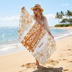 Personalised Floral Quick Dry Oversized Beach Towel with School Name and Name Travel Essentials Beach Party Graduation Gift for Friends Graduates