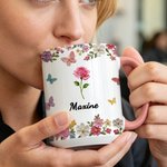 Tazza in ceramica personalizzata multicolore acquerellata con sottobicchiere per uso quotidiano in casa e in ufficio Regalo di compleanno per lei
