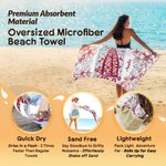 Personalised Floral Quick Dry Oversized Beach Towel with School Name and Name Travel Essentials Beach Party Graduation Gift for Friends Graduates