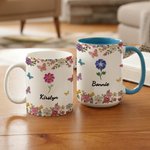 Tazza in ceramica personalizzata multicolore acquerellata con sottobicchiere per uso quotidiano in casa e in ufficio Regalo di compleanno per lei