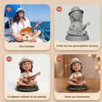 Personalisierte Mini-Me 3D-Figur nach Foto | mit eingraviertem Wunschtext auf Sockel | Wohndeko | Jahrestag Geburtstag Geschenk für Familie Freunde