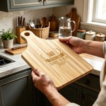 Personalised Identity Established Date Wooden Charcuterie Cutting Board with Grip Daily Use Father's Day Gift for Dad Grandpa