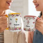 Tazza in ceramica personalizzata multicolore acquerellata con sottobicchiere per uso quotidiano in casa e in ufficio Regalo di compleanno per lei