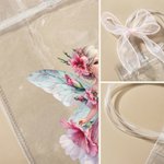 Personalized Cute Birth Flower Fairy Clear Bow Gift Bag with Name Daily Use Birthday Gift for Girls