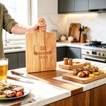 Personalised Identity Established Date Wooden Charcuterie Cutting Board with Grip Daily Use Father's Day Gift for Dad Grandpa