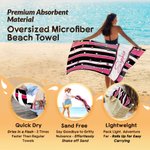Personalised Colourful Star Oversized Quick Dry Microfiber Beach Towel with Name Beach Pool Party Birthday Gift for Girls Friends