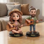 Personalisierte Mini-Me 3D-Figur nach Foto | mit eingraviertem Wunschtext auf Sockel | Wohndeko | Jahrestag Geburtstag Geschenk für Familie Freunde