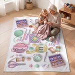Personalized Crochet Elements Soft Throw Blanket with Name Home Decor Birthday Gift for Grandma Knitting Lover