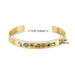 Bracelet manchette réglable avec message gravé 1-15 fleurs de naissance, personnalisé et multicolore, à porter au quotidien Cadeau de fête des mères pour la famille et les amis