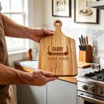 Personalised Identity Established Date Wooden Charcuterie Cutting Board with Grip Daily Use Father's Day Gift for Dad Grandpa