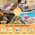 Personalised Floral Quick Dry Oversized Beach Towel with School Name and Name Travel Essentials Beach Party Graduation Gift for Friends Graduates
