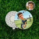 Personalizzato faccia foto personaggio dei cartoni animati Golf Ball Marker magnetico cappello clip con nome compleanno gioco giorno regalo per il giocatore di golf