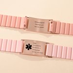 Personalisiertes medizinisches Notfall-Armband mit ID-Namensschild | mit Silikon-Magnetverschluss | wasserdicht | Alltag Reisen Geschenk für Patienten