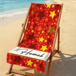 Personalised Colourful Star Oversized Quick Dry Microfiber Beach Towel with Name Beach Pool Party Birthday Gift for Girls Friends