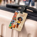 Personalisierter Kofferanhänger mit Cartoon-Figur Namen | Reisesticker-Design | Reisezubehör | Geburtstag Geschenk für Weltenbummler Freunde Familie