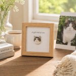 Personalised 3D Pet Head Portrait Sculpture Magnetic Wooden Frame Set with Text Desk Decor Birthday Keepsake Gift for Cat Dog Pet Lovers