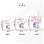 Personalizzato fantasia Unicorno Borsa regalo trasparente con fiocco nastro e testo uso quotidiano festa di compleanno regalo per bambino ragazza figlia