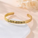 Bracelet manchette réglable avec message gravé 1-15 fleurs de naissance, personnalisé et multicolore, à porter au quotidien Cadeau de fête des mères pour la famille et les amis