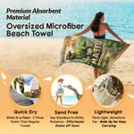Personalized Jungle Adventure Dinosaur Quick Dry Oversized Beach Towel with Name Travel Essential Summer Vacation Birthday Gift for Kids