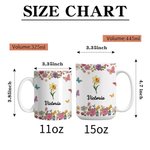 Tazza in ceramica personalizzata multicolore acquerellata con sottobicchiere per uso quotidiano in casa e in ufficio Regalo di compleanno per lei