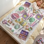 Personalized Crochet Elements Soft Throw Blanket with Name Home Decor Birthday Gift for Grandma Knitting Lover