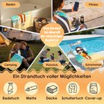 Personalisiertes Strandtuch mit Cartoon-Figur und Namen | Mikrofaser | für Reisen Strand und Sommerpartys | Geschenk für Familie Freunde und Kinder