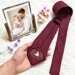 Personalised Multicolor Classic Dad Photo Necktie with Text and Gift Box Anniversary Father's Day Gift for Dad Husband