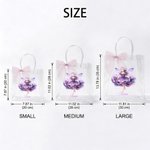 Personalized Cute Birth Flower Fairy Clear Bow Gift Bag with Name Daily Use Birthday Gift for Girls