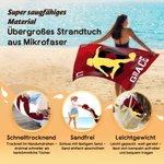 Personalisiertes Fußball-Design Strandtuch | mit Personensilhouette und Namen | saugfähig und sandfrei | Teamgeschenk für Teammitglieder und Freunde