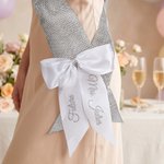 Fajín de raso personalizado con texto de purpurina Regalo de despedida de soltera para futura novia